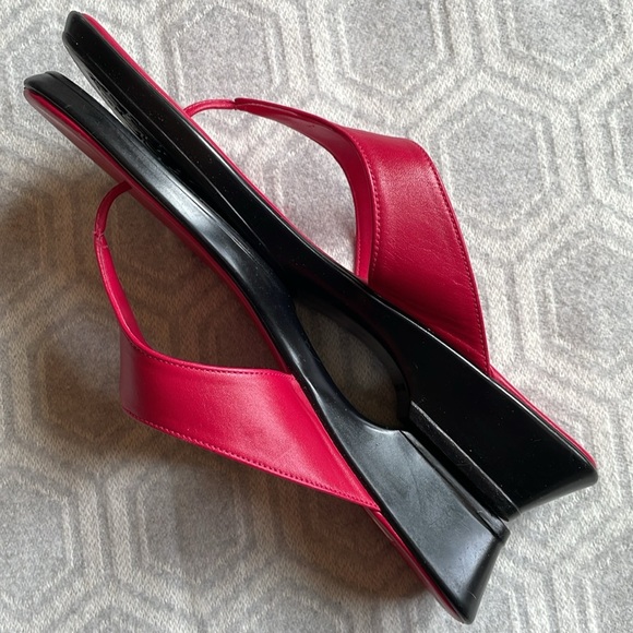 Talbots Red Leather Slide Sandals - Size 8.5 - Picture 3 of 13